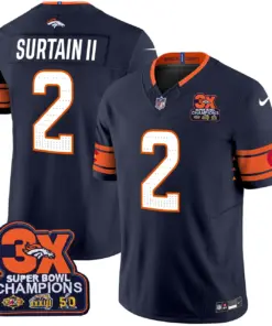 Nix Denver Broncos Nike 3x Patch Colorado Flag Vapor Limited Stitched Jersey - Orange - Image 16