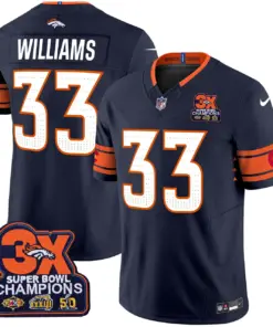 Nix Denver Broncos Nike 3x Patch Colorado Flag Vapor Limited Stitched Jersey - Orange - Image 18