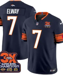Nix Denver Broncos Nike 3x Patch Colorado Flag Vapor Limited Stitched Jersey - Orange - Image 20