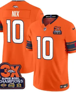 Nix Denver Broncos Nike 3x Patch Colorado Flag Vapor Limited Stitched Jersey - Orange