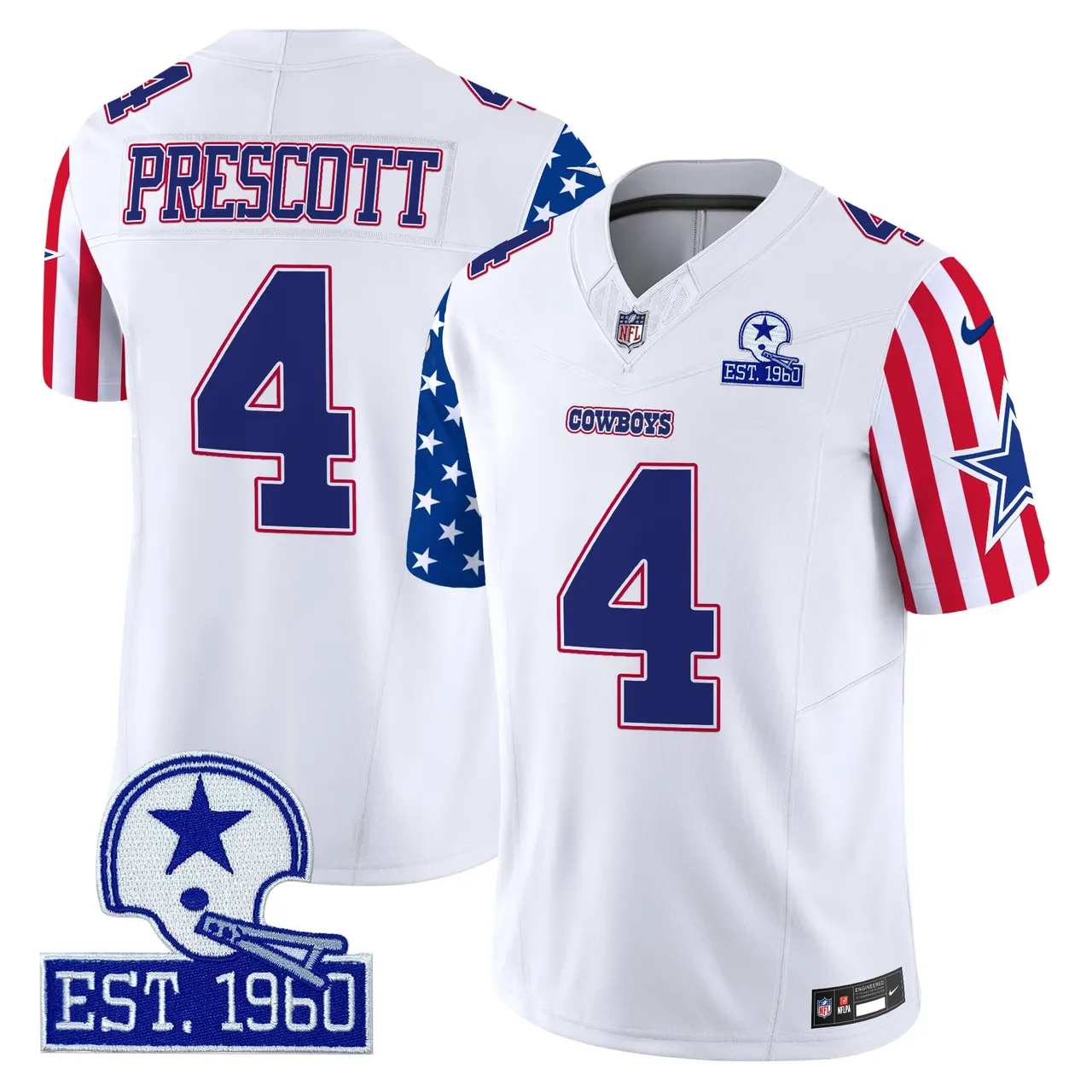 Dallas Cowboys Nike American Style Vapor Limited Stitched Jersey - White - Image 2