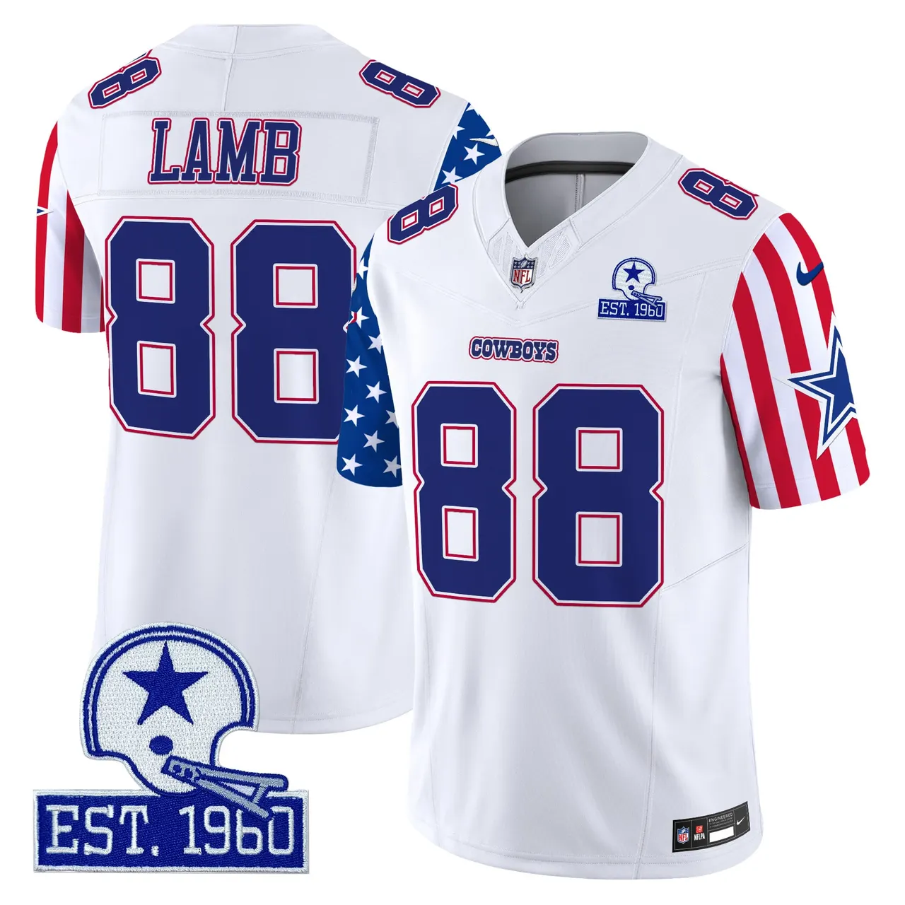 Dallas Cowboys Nike American Style Vapor Limited Stitched Jersey - White - Image 3