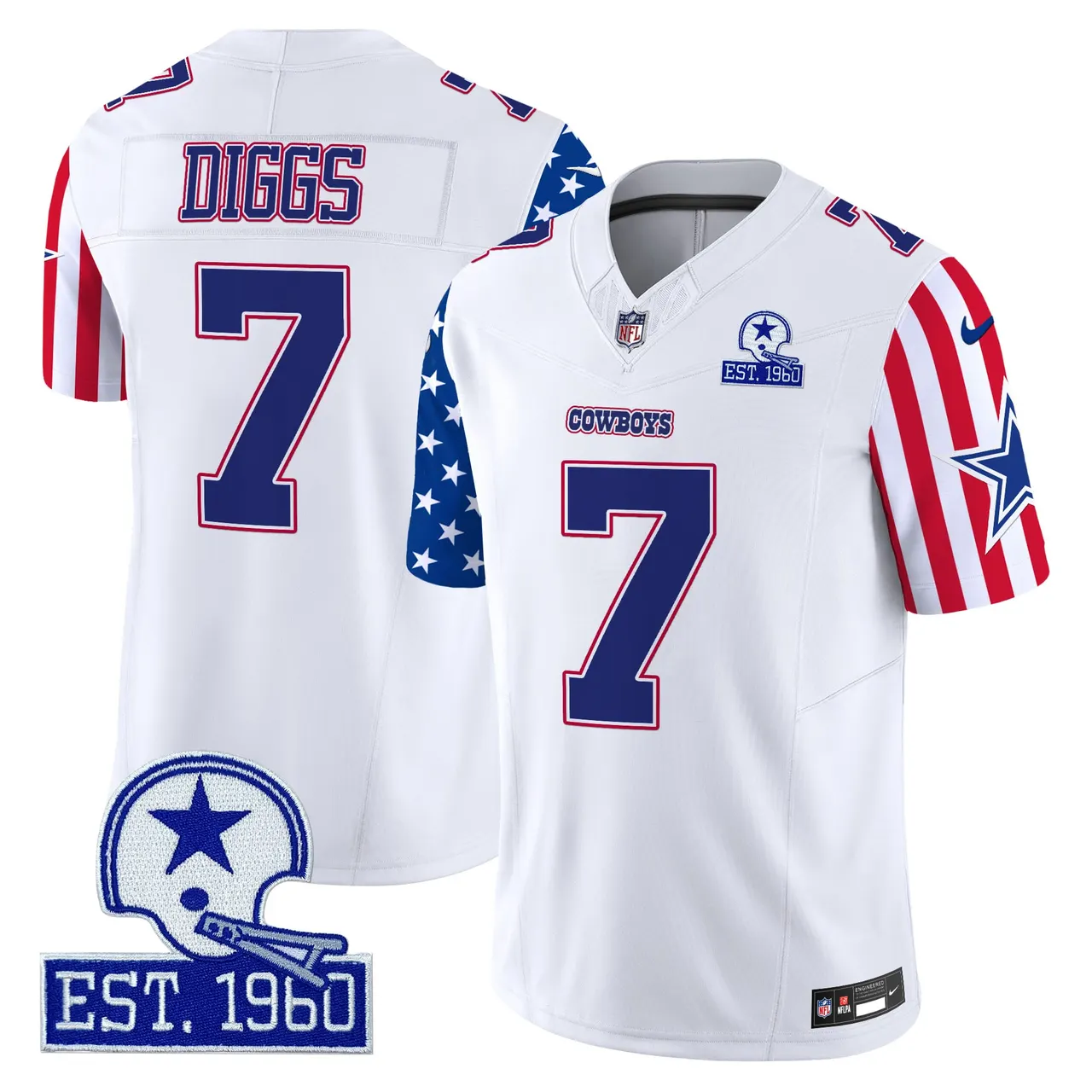 Dallas Cowboys Nike American Style Vapor Limited Stitched Jersey - White - Image 4