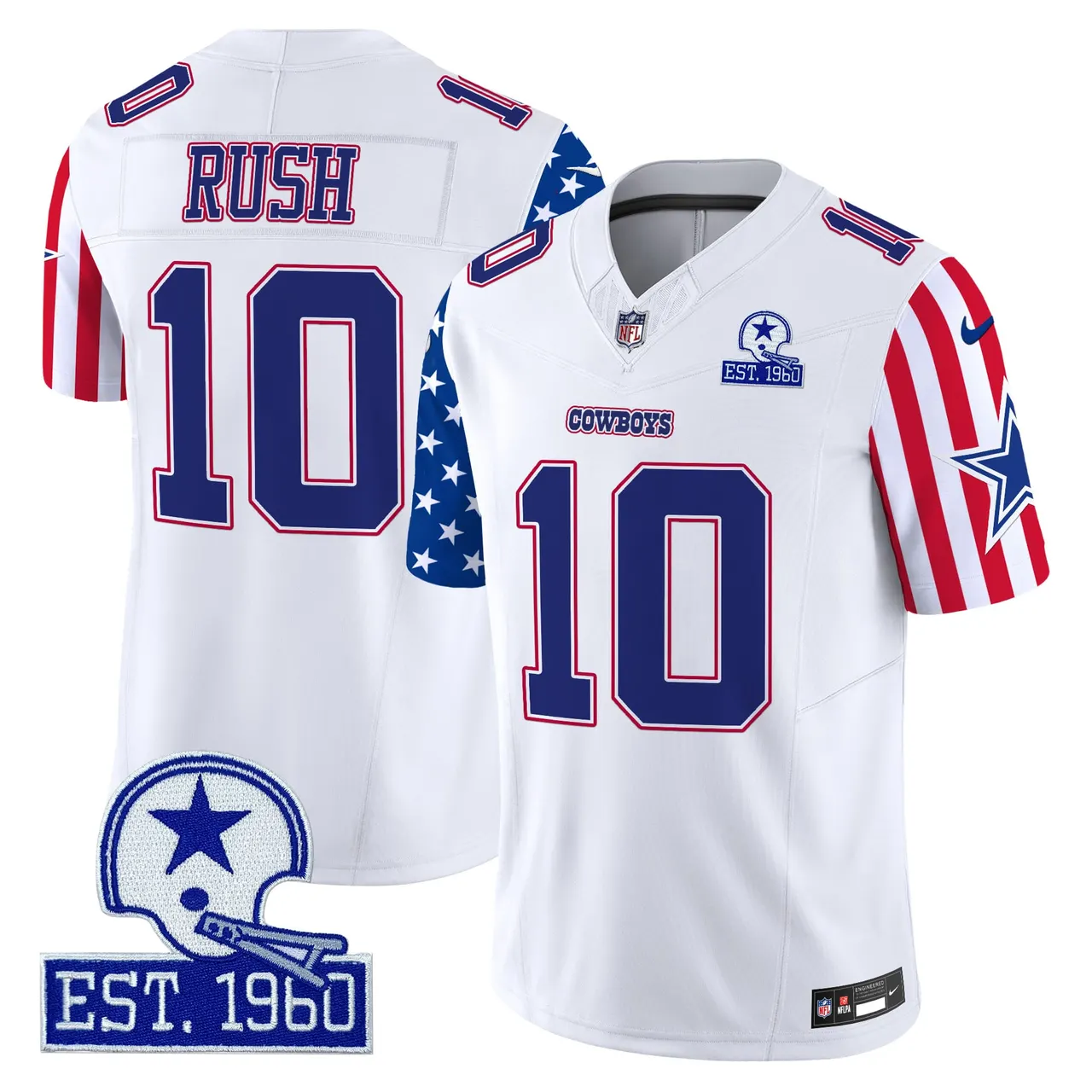 Dallas Cowboys Nike American Style Vapor Limited Stitched Jersey - White - Image 5