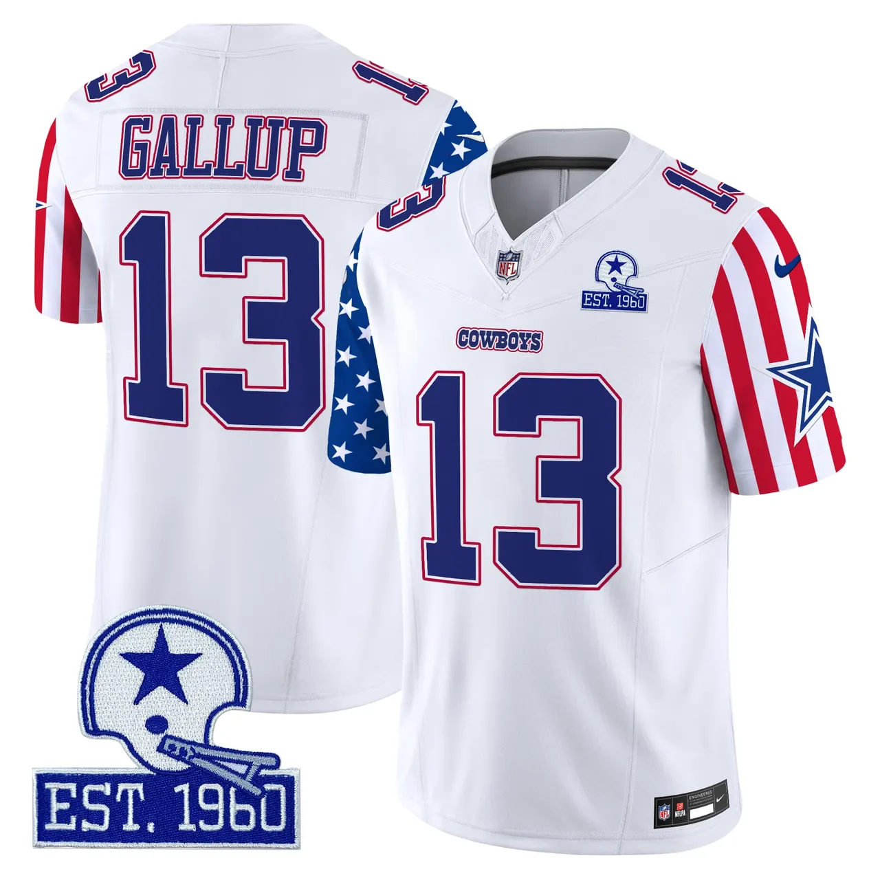 Dallas Cowboys Nike American Style Vapor Limited Stitched Jersey - White - Image 6