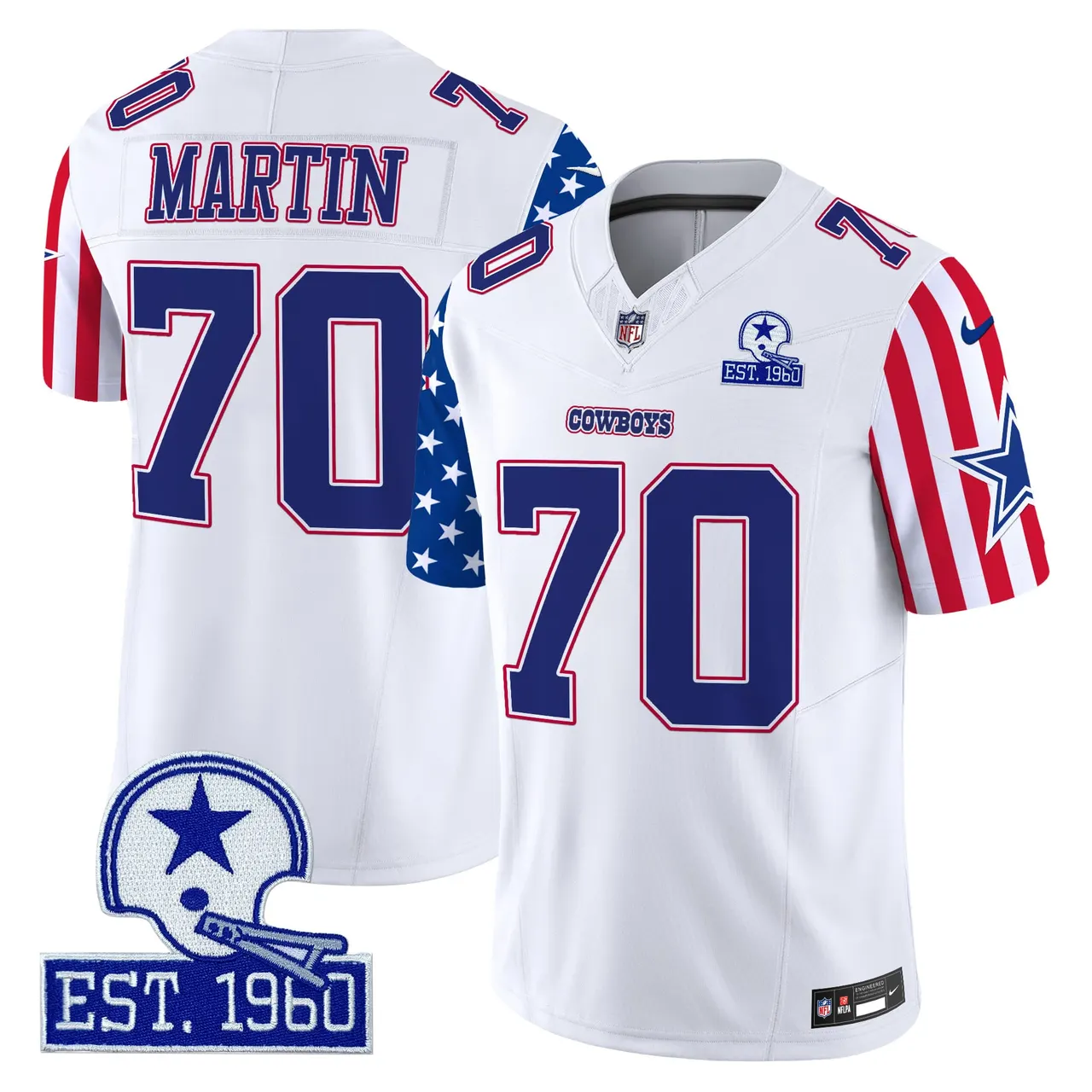 Dallas Cowboys Nike American Style Vapor Limited Stitched Jersey - White - Image 7