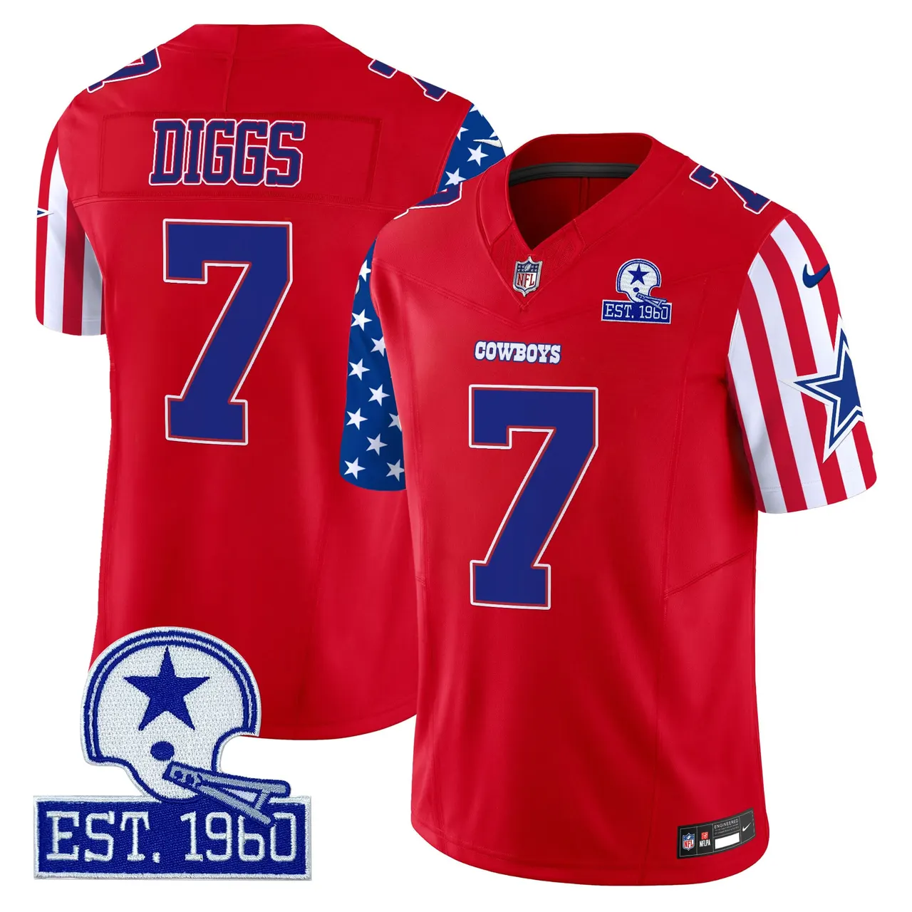 Dallas Cowboys Nike American Style Vapor Limited Stitched Jersey - White - Image 11
