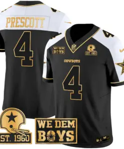 Alternative view of Micah Parsons Dallas Cowboys Nike Est. 1960 & We Dem Boyz Patch Gold Vapor Limited Stitched Jersey - Black