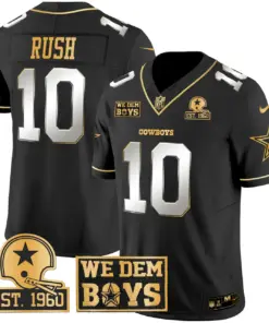 Micah Parsons Dallas Cowboys Nike Est. 1960 & We Dem Boyz Patch Gold Vapor Limited Stitched Jersey - Black - Image 12