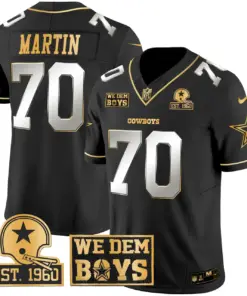 Micah Parsons Dallas Cowboys Nike Est. 1960 & We Dem Boyz Patch Gold Vapor Limited Stitched Jersey - Black - Image 14