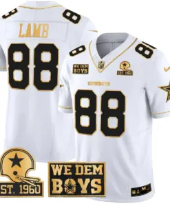 Micah Parsons Dallas Cowboys Nike Est. 1960 & We Dem Boyz Patch Gold Vapor Limited Stitched Jersey - Black - Image 24