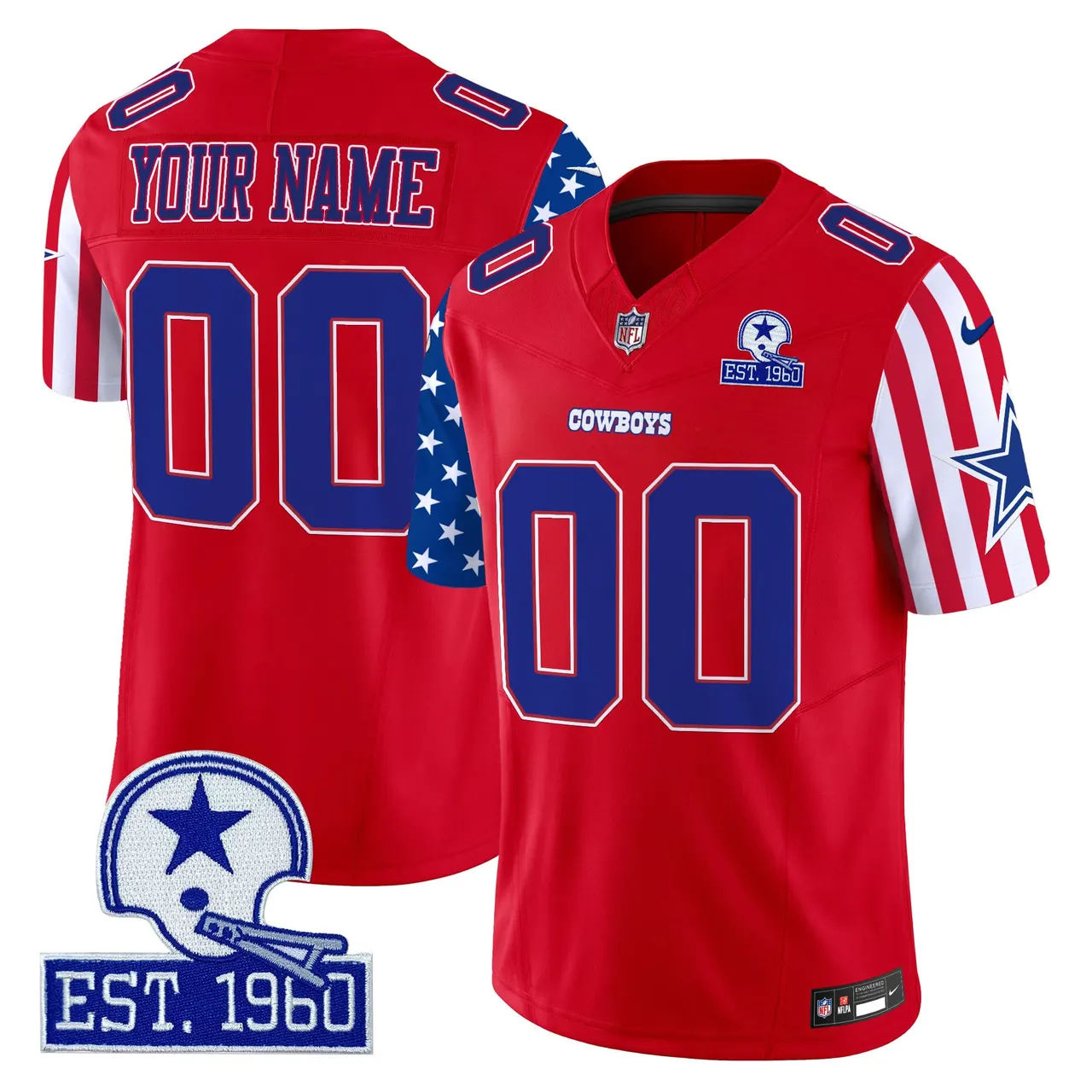 American Style Dallas Cowboys Nike Vapor Custom Limited Stitched Jersey - White - Image 2