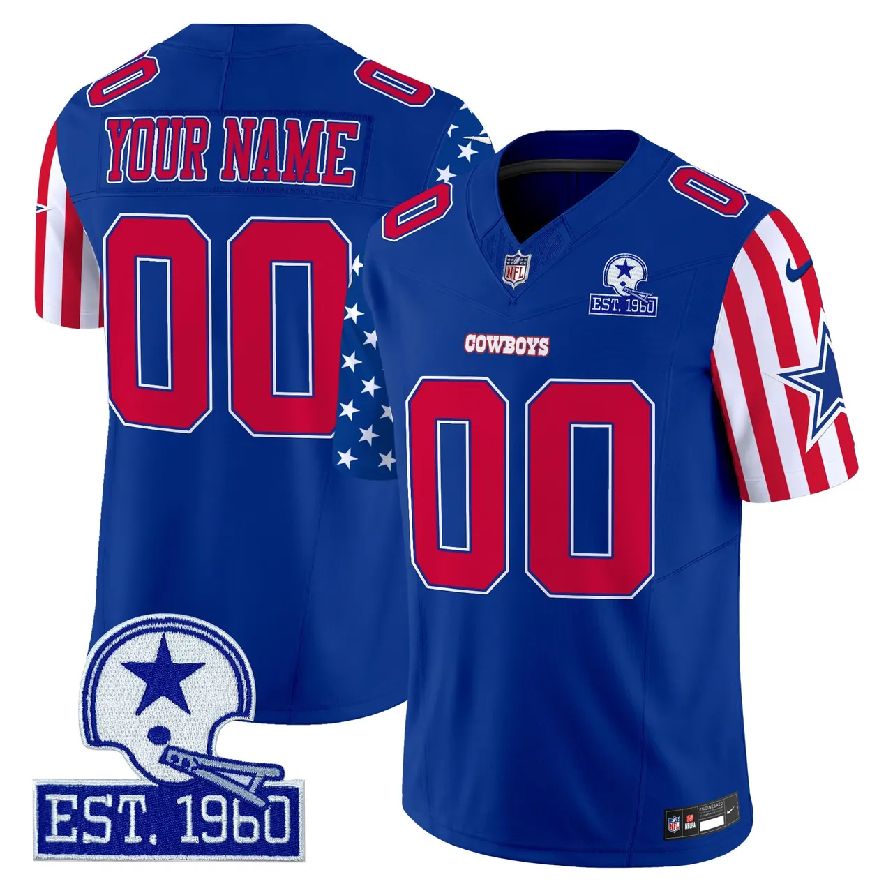 American Style Dallas Cowboys Nike Vapor Custom Limited Stitched Jersey - White - Image 3