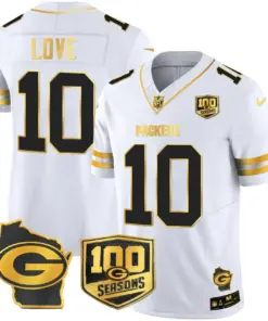Green Bay Packers Nike Home 100th Season Patch Gold Vapor Limited Stitched Jersey - Anthracite - Image 22