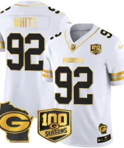 Green Bay Packers Nike Home 100th Season Patch Gold Vapor Limited Stitched Jersey - Anthracite - Image 28