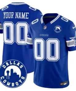 Dallas Cowboys Nike City Patch Vapor Custom Limited Stitched Jersey - Navy - Image 2