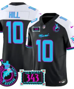 Tua Tagovailoa Miami Dolphins Nike Dan the Man Record Breaker Patch Vapor Limited Stitched Jersey - Black - Image 3