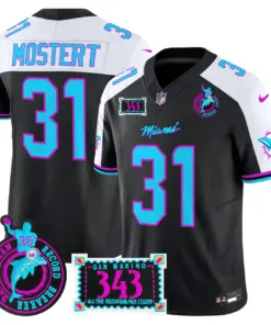 Tua Tagovailoa Miami Dolphins Nike Dan the Man Record Breaker Patch Vapor Limited Stitched Jersey - Black - Image 4