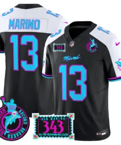 Tua Tagovailoa Miami Dolphins Nike Dan the Man Record Breaker Patch Vapor Limited Stitched Jersey - Black - Image 5