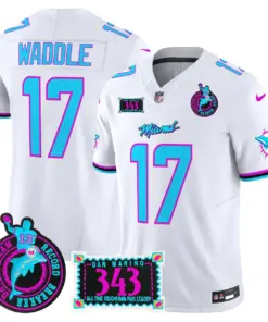 Tua Tagovailoa Miami Dolphins Nike Dan the Man Record Breaker Patch Vapor Limited Stitched Jersey - Black - Image 26