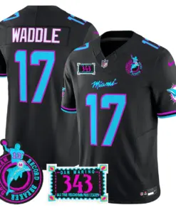 Tua Tagovailoa Miami Dolphins Nike Dan the Man Record Breaker Patch Vapor Limited Stitched Jersey - Black - Image 34