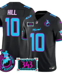 Tua Tagovailoa Miami Dolphins Nike Dan the Man Record Breaker Patch Vapor Limited Stitched Jersey - Black - Image 35