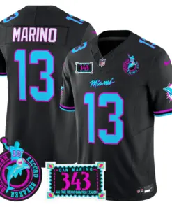 Tua Tagovailoa Miami Dolphins Nike Dan the Man Record Breaker Patch Vapor Limited Stitched Jersey - Black - Image 37