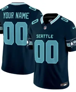 Alternative view of Seattle Seahawks Nike Vapor Custom Limited Stitched Jersey - Navy