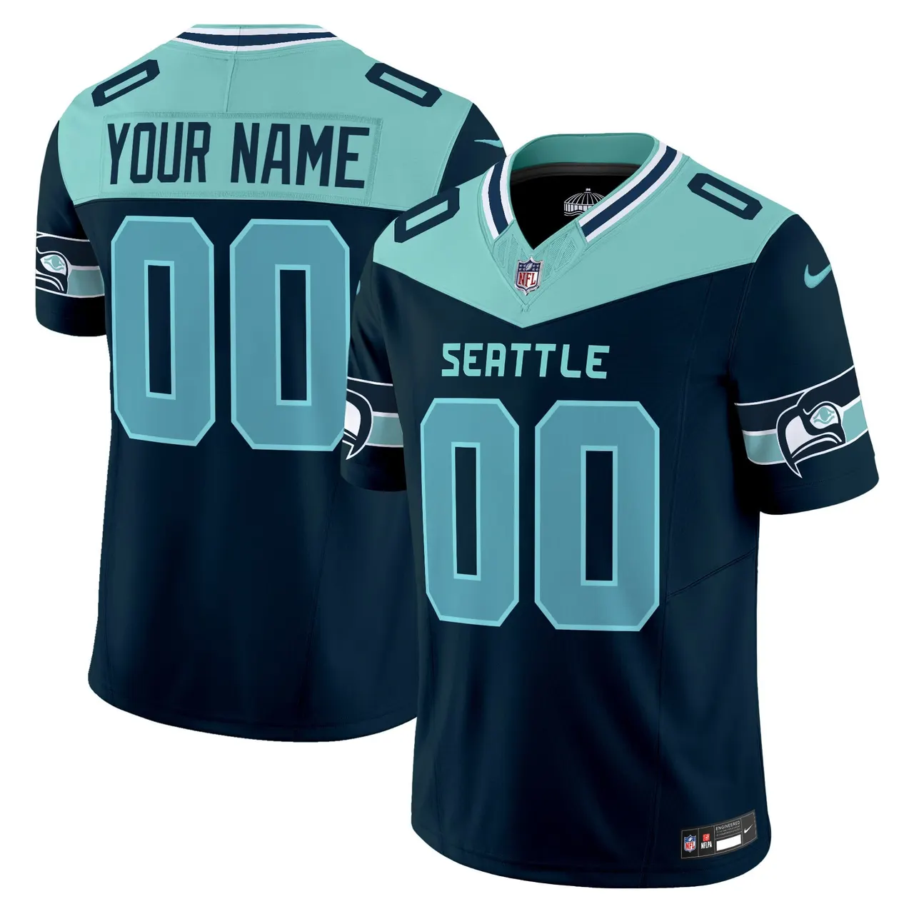 Seattle Seahawks Nike Vapor Custom Limited Stitched Jersey - Navy