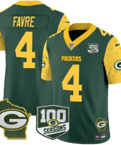 Green Bay Packers Nike Home 100th Season Patch Cheese Vapor Limited Stitched Jersey - Kelly Green - Image 6