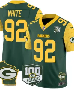 Green Bay Packers Nike Home 100th Season Patch Cheese Vapor Limited Stitched Jersey - Kelly Green - Image 7