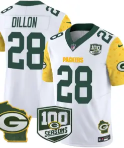 Green Bay Packers Nike Home 100th Season Patch Cheese Vapor Limited Stitched Jersey - Kelly Green - Image 10