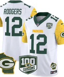 Green Bay Packers Nike Home 100th Season Patch Cheese Vapor Limited Stitched Jersey - Kelly Green - Image 12