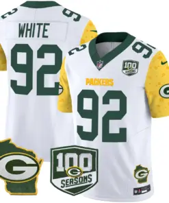 Green Bay Packers Nike Home 100th Season Patch Cheese Vapor Limited Stitched Jersey - Kelly Green - Image 14