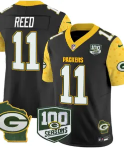 Green Bay Packers Nike Home 100th Season Patch Cheese Vapor Limited Stitched Jersey - Kelly Green - Image 18