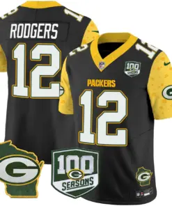 Green Bay Packers Nike Home 100th Season Patch Cheese Vapor Limited Stitched Jersey - Kelly Green - Image 19