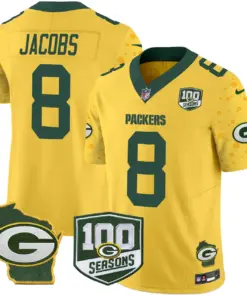 Green Bay Packers Nike Home 100th Season Patch Cheese Vapor Limited Stitched Jersey - Kelly Green - Image 23