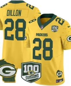 Green Bay Packers Nike Home 100th Season Patch Cheese Vapor Limited Stitched Jersey - Kelly Green - Image 24