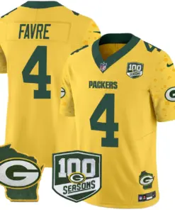 Green Bay Packers Nike Home 100th Season Patch Cheese Vapor Limited Stitched Jersey - Kelly Green - Image 27