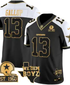 Micah Parsons Dallas Cowboys Nike Est. 1960 & We Dem Boyz Patch Gold Vapor Limited Stitched Jersey - Black - Image 6