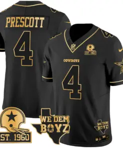 Micah Parsons Dallas Cowboys Nike Est. 1960 & We Dem Boyz Patch Gold Vapor Limited Stitched Jersey - Black - Image 16