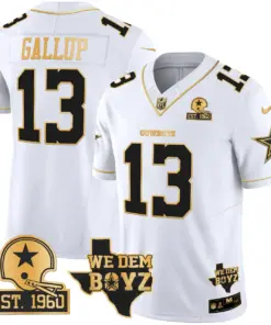 Micah Parsons Dallas Cowboys Nike Est. 1960 & We Dem Boyz Patch Gold Vapor Limited Stitched Jersey - Black - Image 27