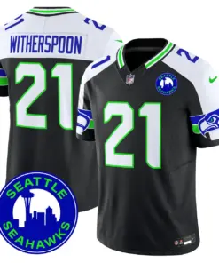 Alternative view of Seattle Seahawks Nike 2024 City Patch Vapor Limited Stitched Jersey - Anthracite