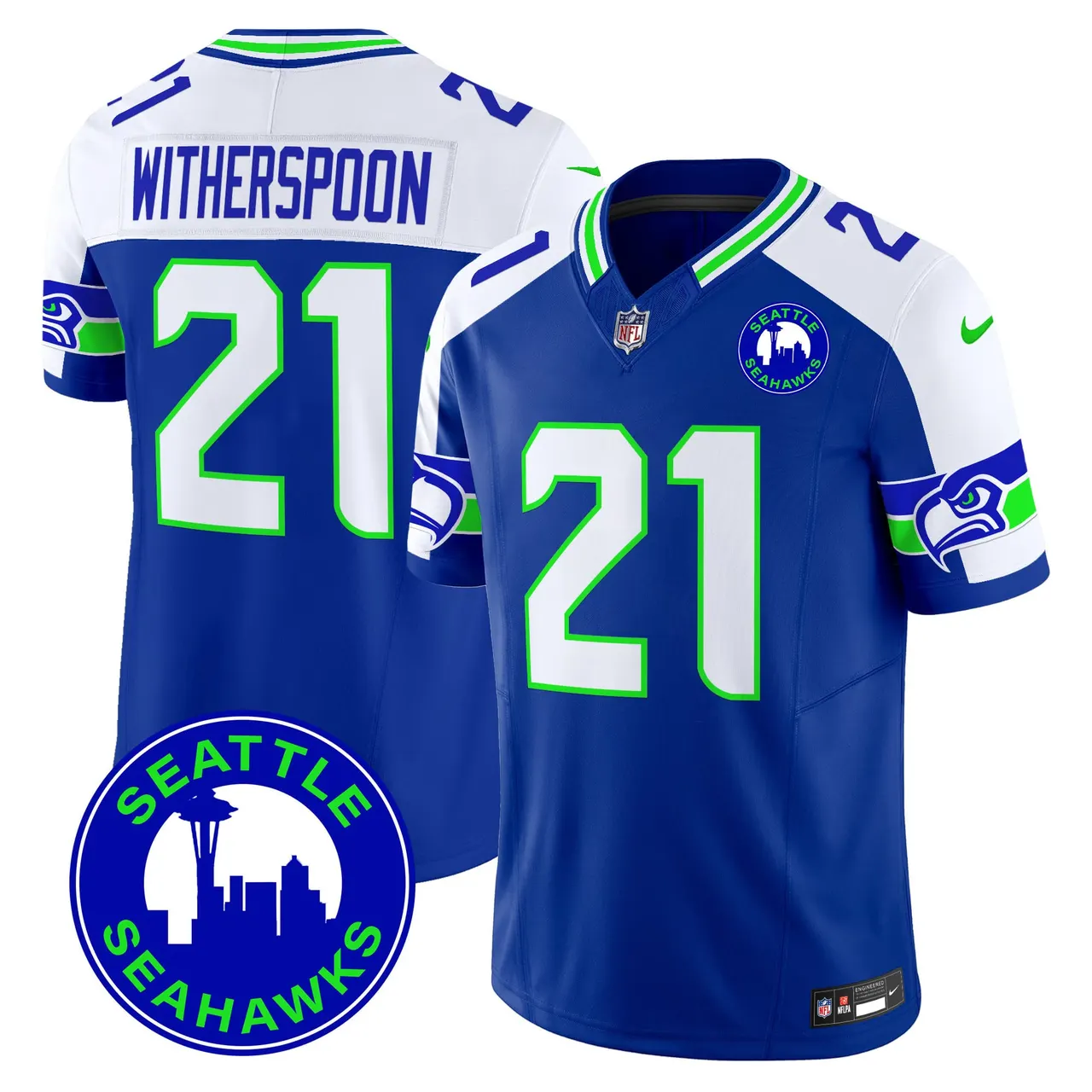 Seattle Seahawks Nike 2024 City Patch Vapor Limited Stitched Jersey - Anthracite - Image 9