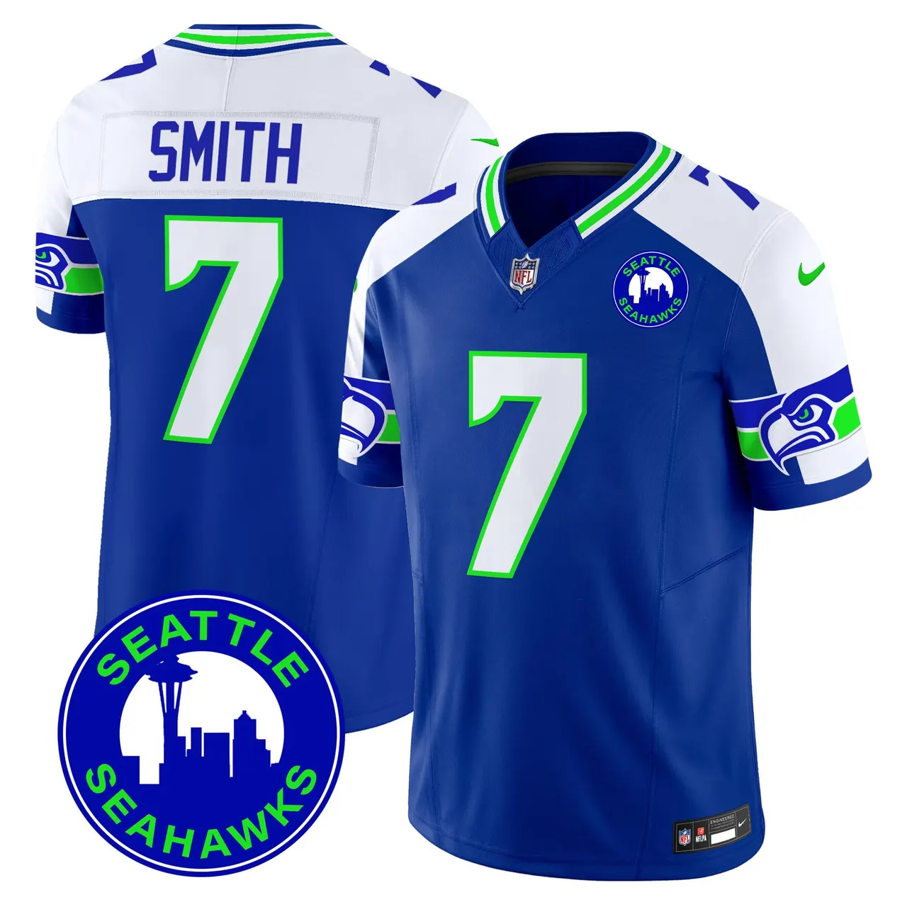 Seattle Seahawks Nike 2024 City Patch Vapor Limited Stitched Jersey - Anthracite - Image 10