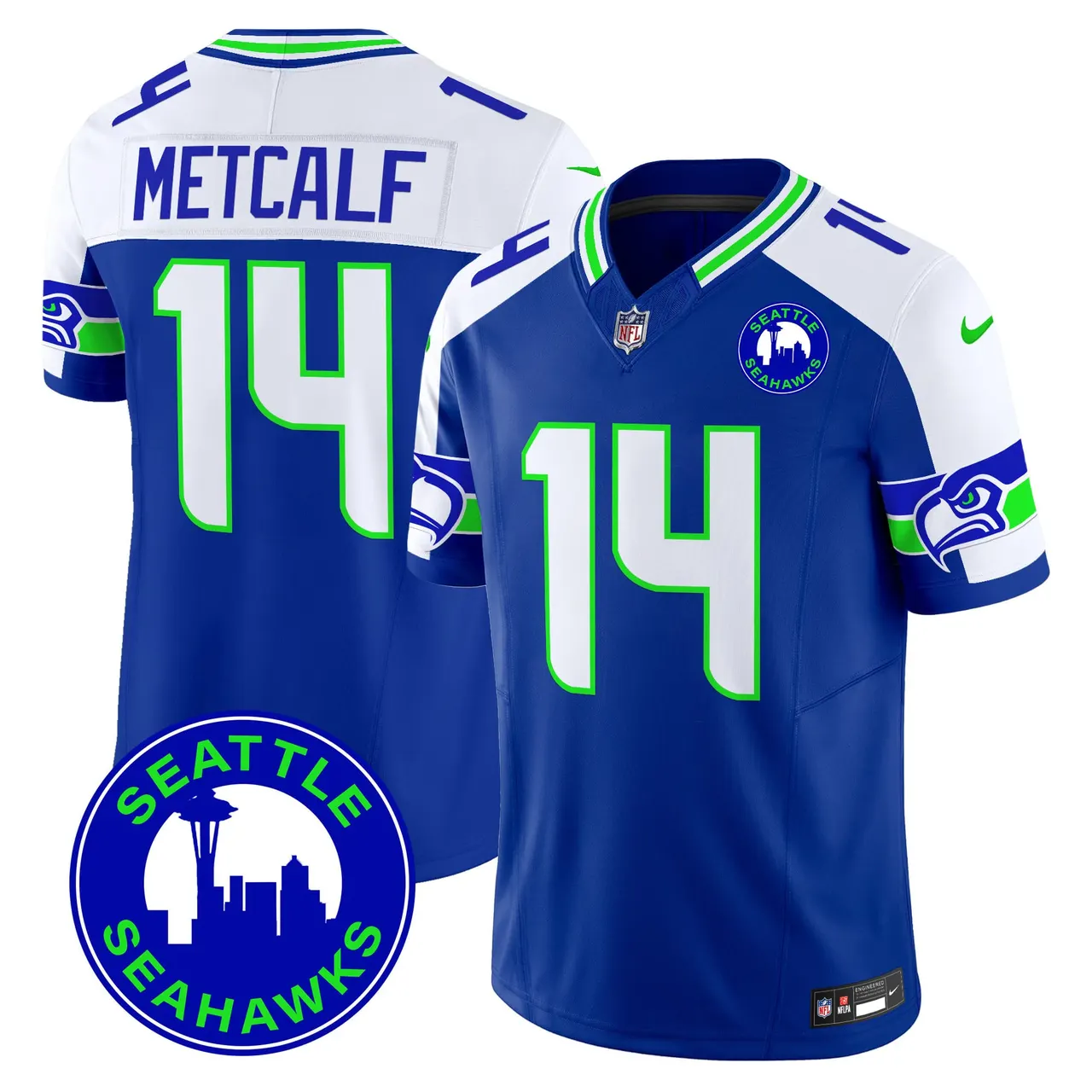 Seattle Seahawks Nike 2024 City Patch Vapor Limited Stitched Jersey - Anthracite - Image 11