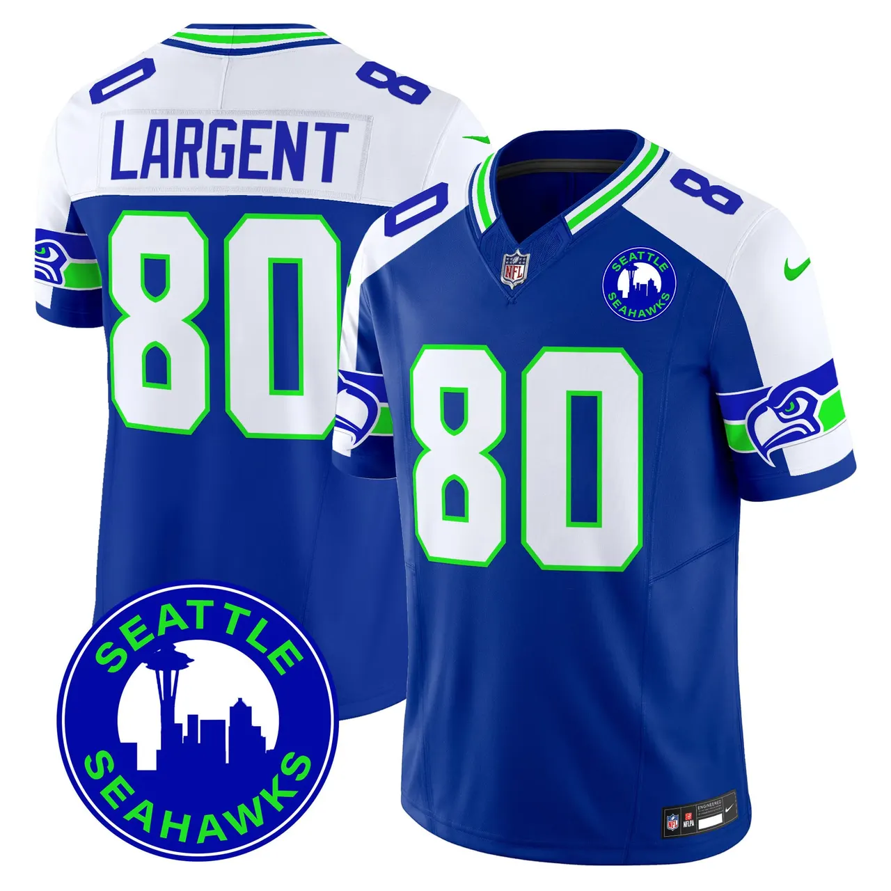 Seattle Seahawks Nike 2024 City Patch Vapor Limited Stitched Jersey - Anthracite - Image 12