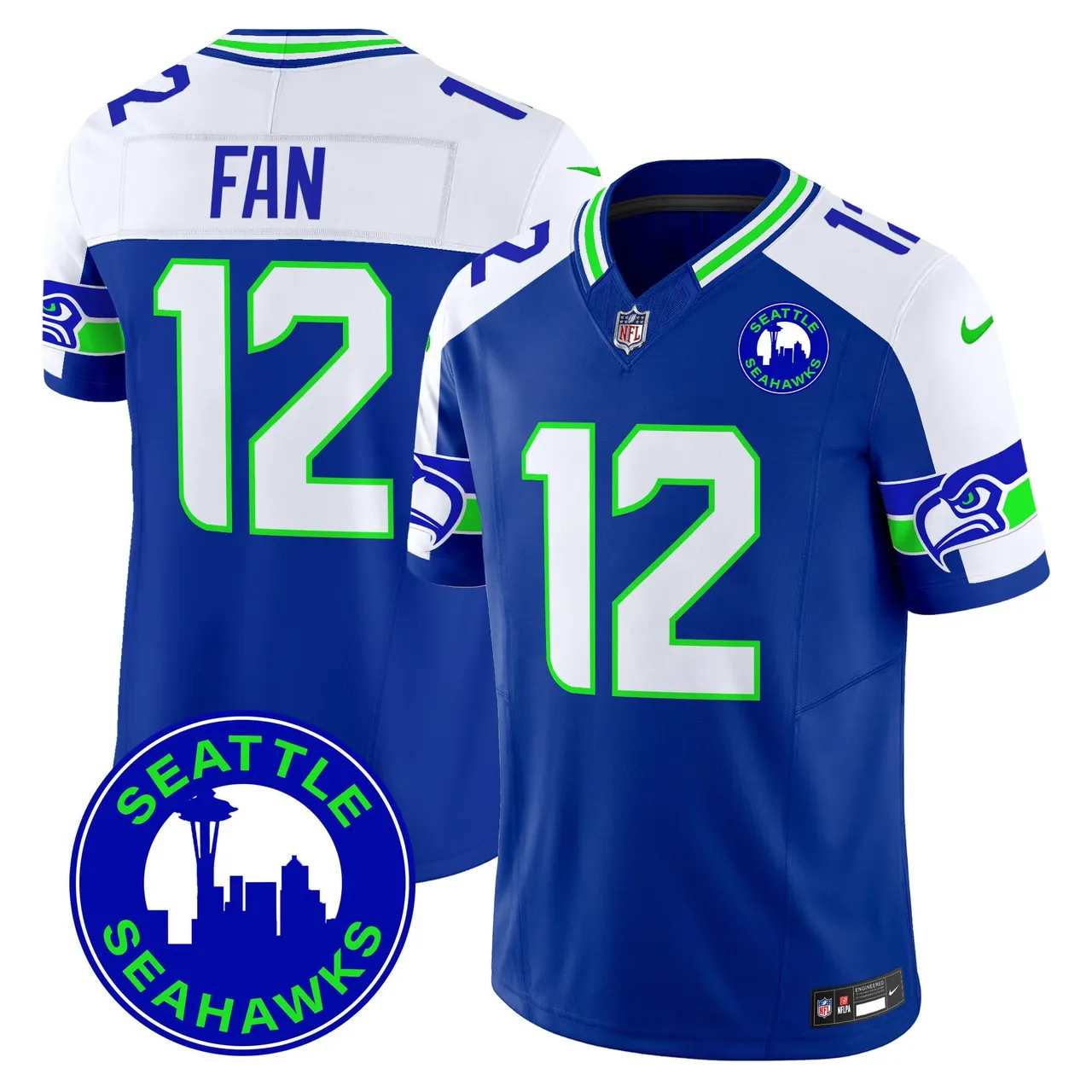 Seattle Seahawks Nike 2024 City Patch Vapor Limited Stitched Jersey - Anthracite - Image 14