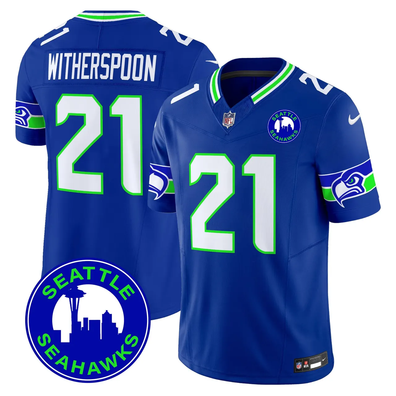 Seattle Seahawks Nike 2024 City Patch Vapor Limited Stitched Jersey - Anthracite - Image 16