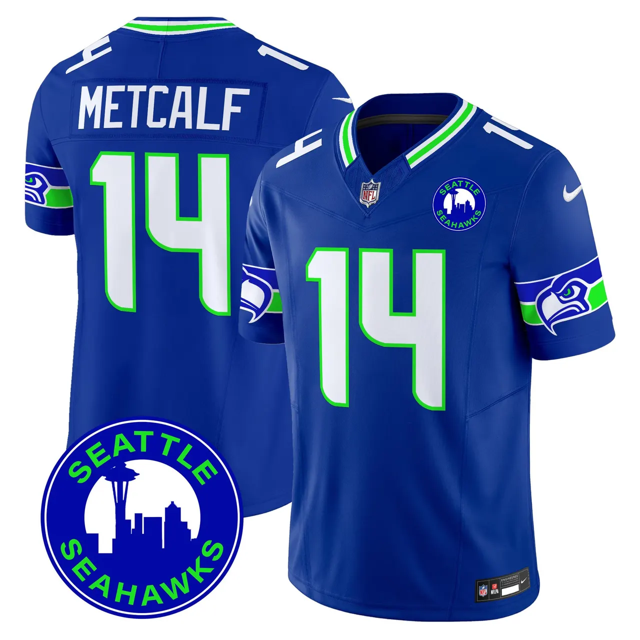 Seattle Seahawks Nike 2024 City Patch Vapor Limited Stitched Jersey - Anthracite - Image 18